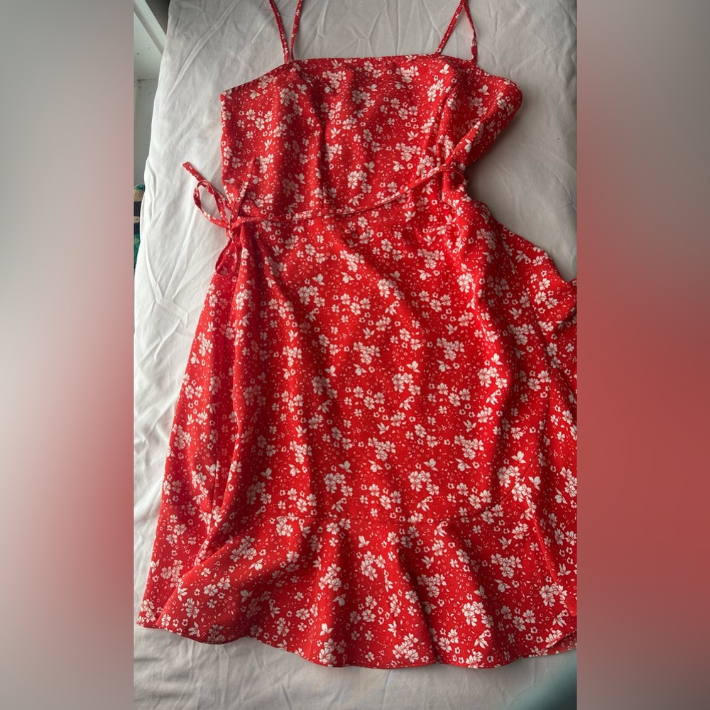 Red floral sundress